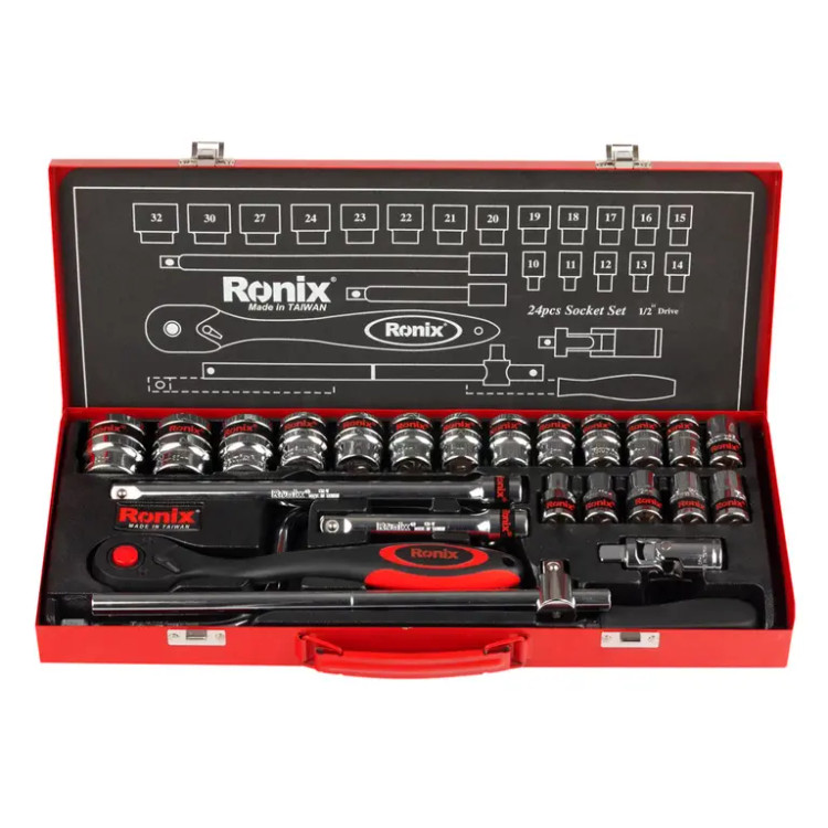 مجموعه بکس 24 عددی 1/2 اینچ رونیکس ساخت تایوان مدل RH-2624