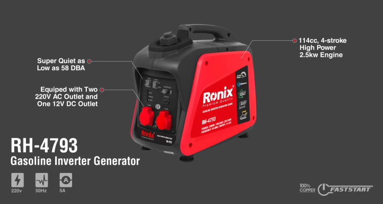 ژنراتور اینورتر 2.2 کیلو وات رونیکس مدل RH-4793
