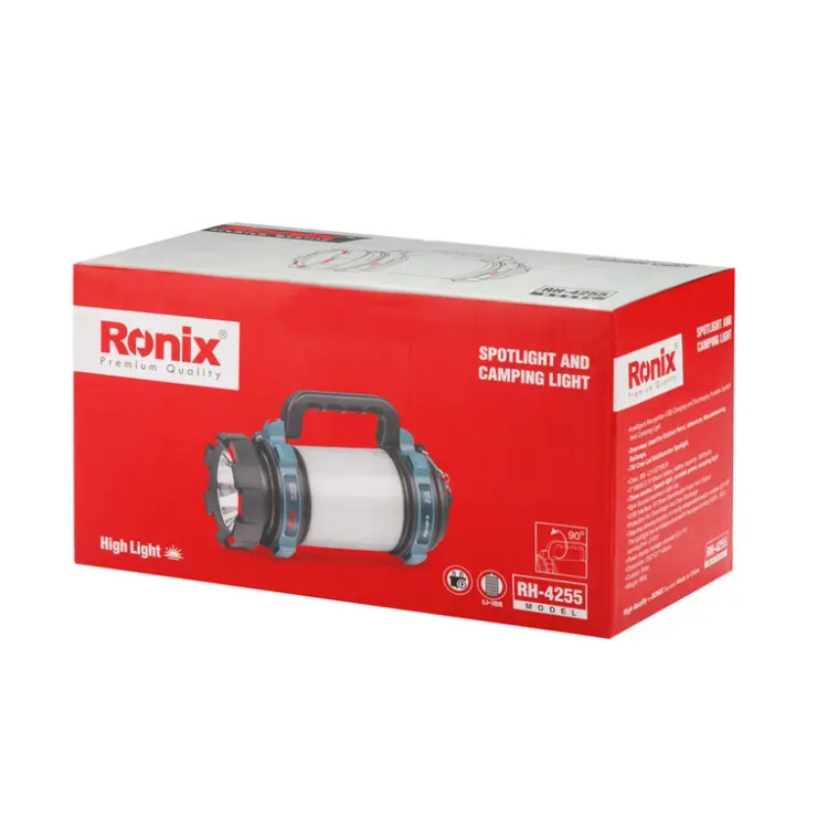 نورافکن شارژی لیتیوم حرفه ای رونیکس با برد 1200 متر مدل RH-4255