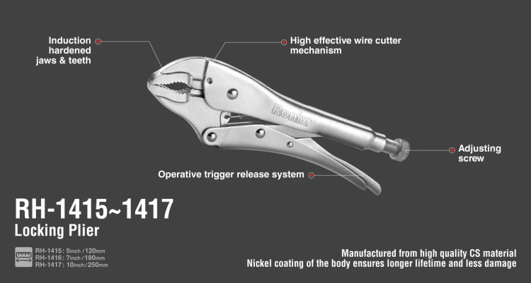 انبر قفلی 5 اینچ Locker رونیکس مدل RH-1415
