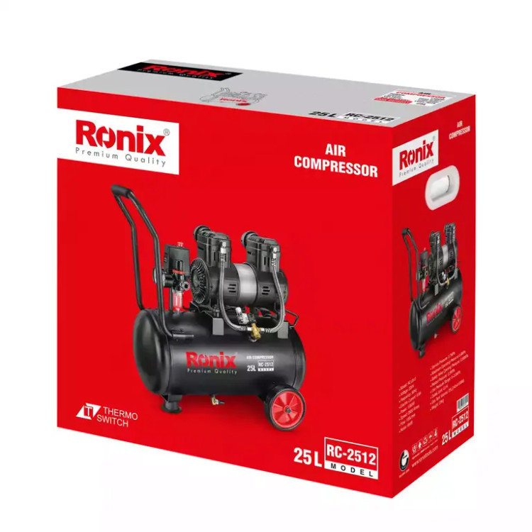 کمپرسور باد 25 لیتری بی صدا رونیکس مدل RC-2512 همراه با گارانتی 12 ماهه شرکت رونیکس