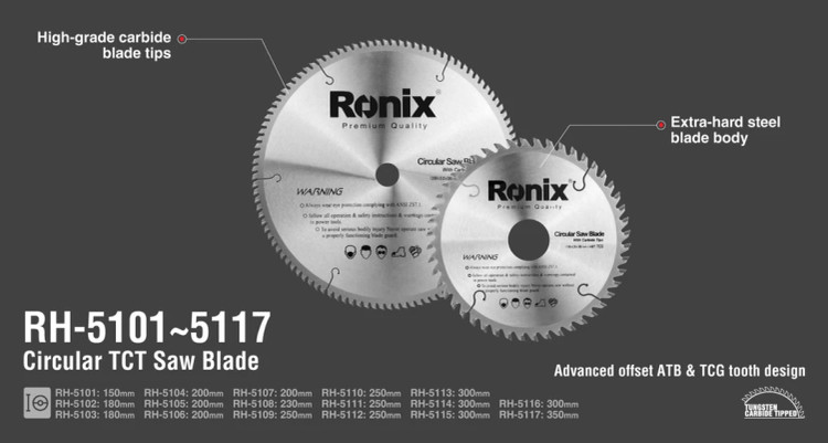 تیغ اره الماسه 180x56 MDF رونیکس مدل RH-5104