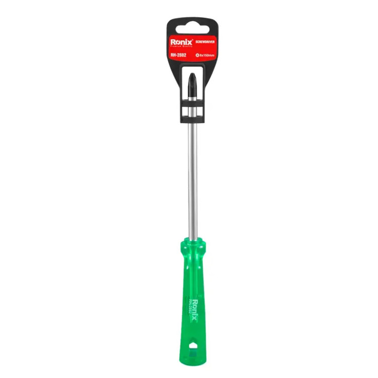 پیچ گوشتی تکی ساده 150*8 چهارسو کریستالی رونیکس مدل RH-2882