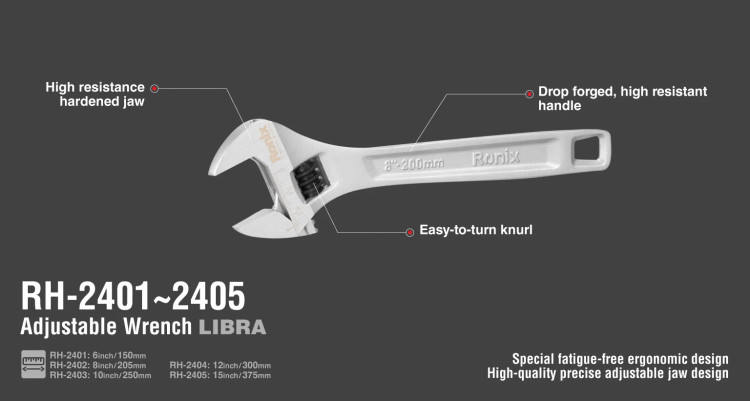 آچار فرانسه 6 اینچ لیبرا رونیکس مدل RH-2401