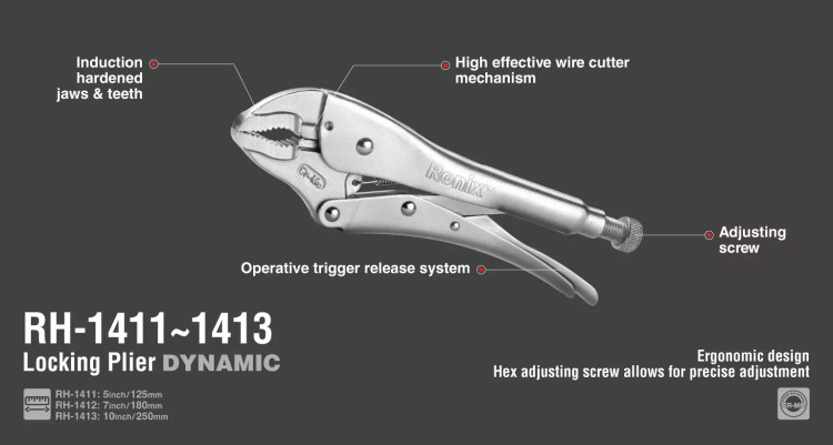 انبر قفلی 7 اینچ داینامیک RH-1412 رونیکس مدل RH-1412